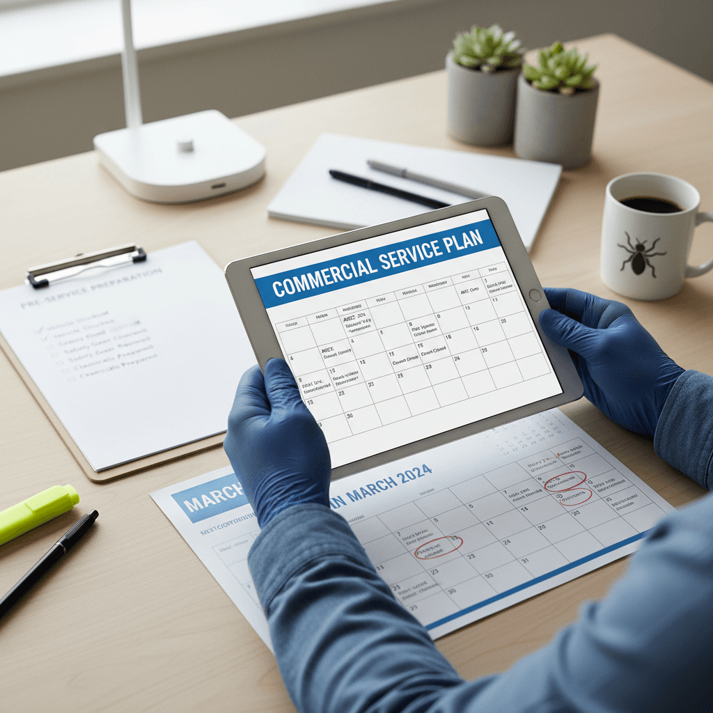 Commercial pest control preventative service planning
