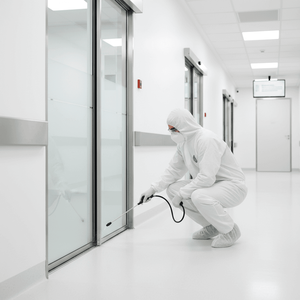 Medical-grade pest control treatment in healthcare facility